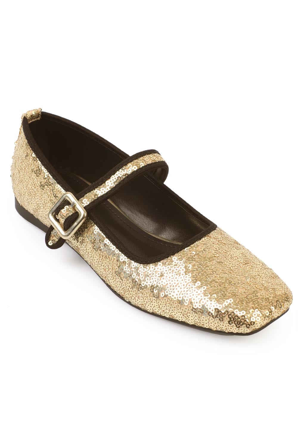Capone Outfitters F14 Women Gold Ballerina