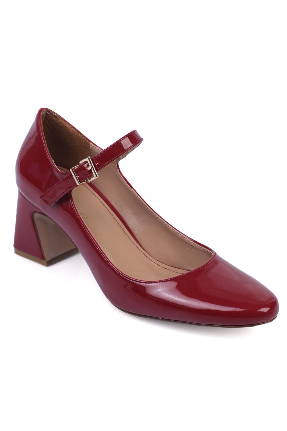 Capone Outfitters F800 Women Patent Burgundy Heeled