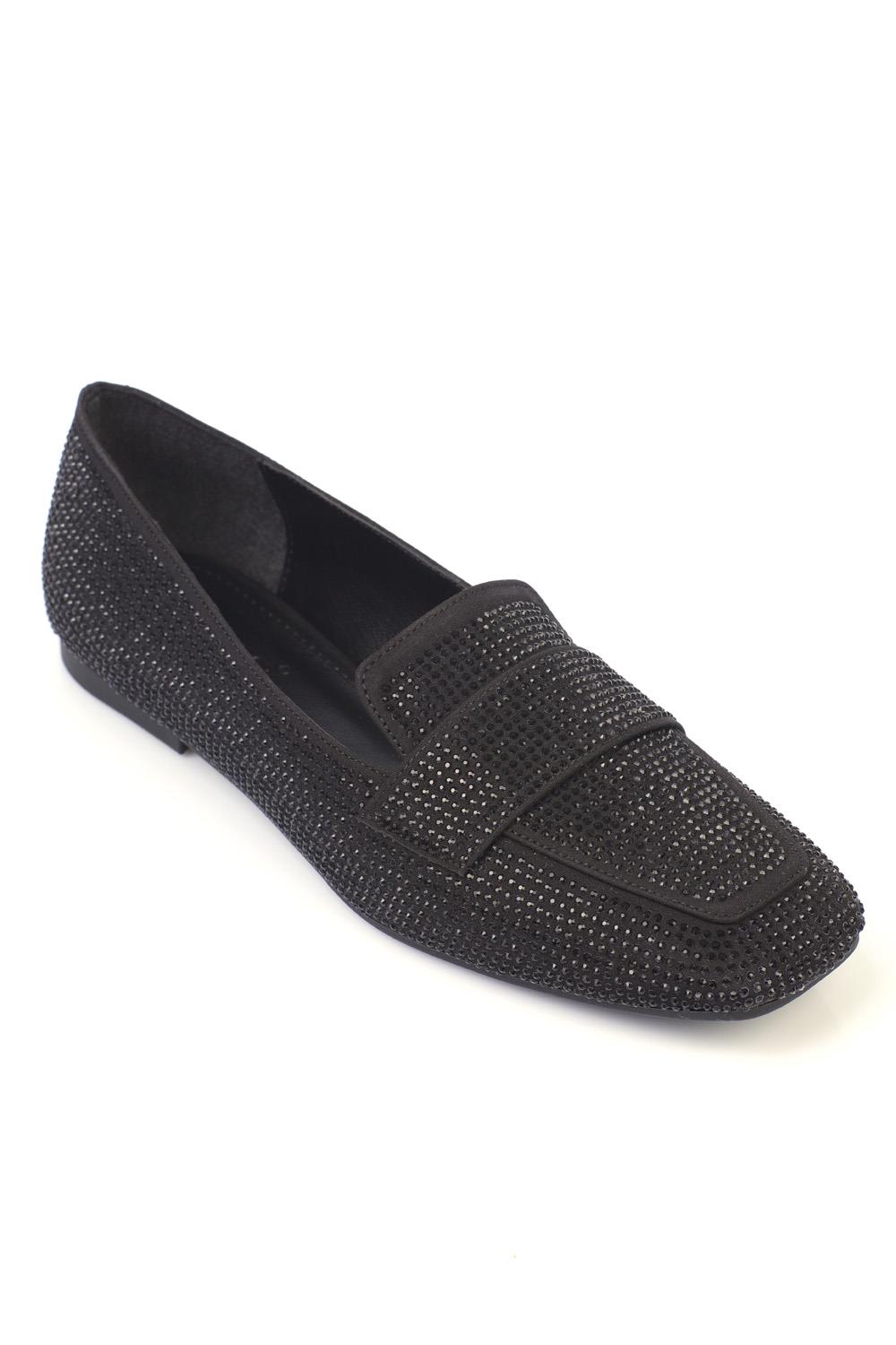 Capone Outfitters L95 Women Satin Black Loafer