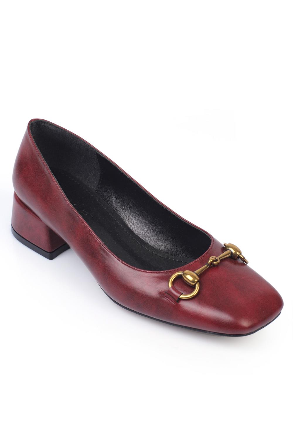 Capone Outfitters M106 Women Burgundy Heeled