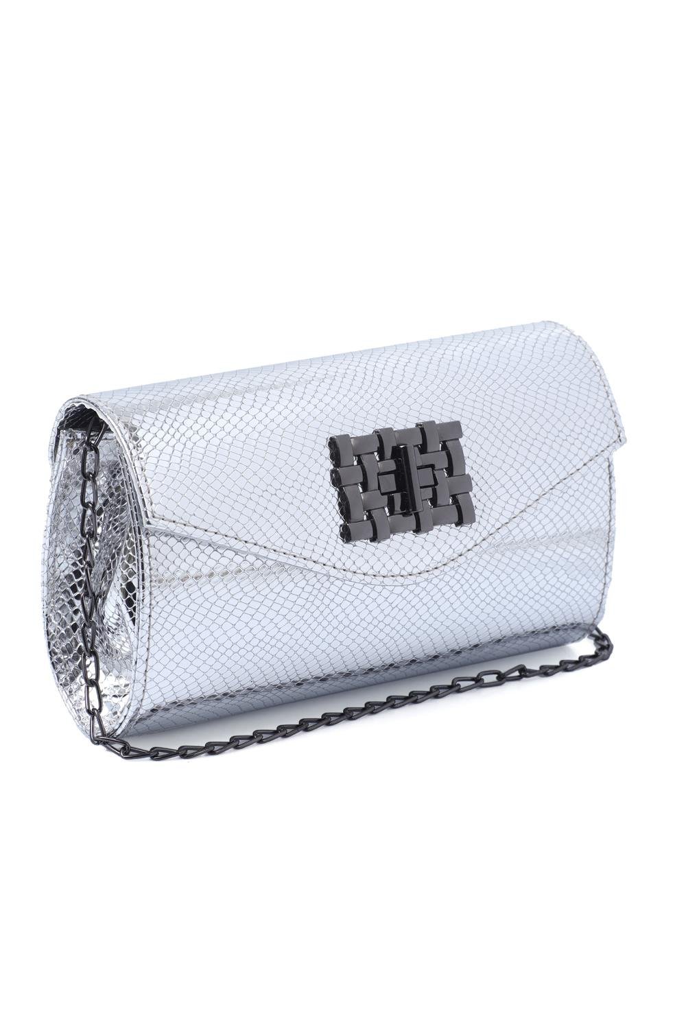 Capone Outfitters PAO01 Women Metallic Silver Hand Bag