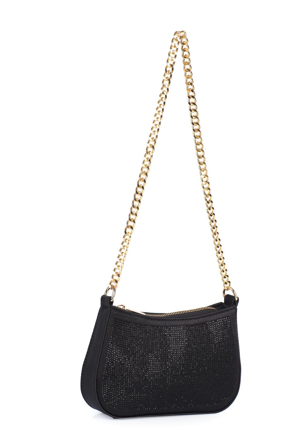 Capone Outfitters PDS01 Women Satin Black Hand Bag