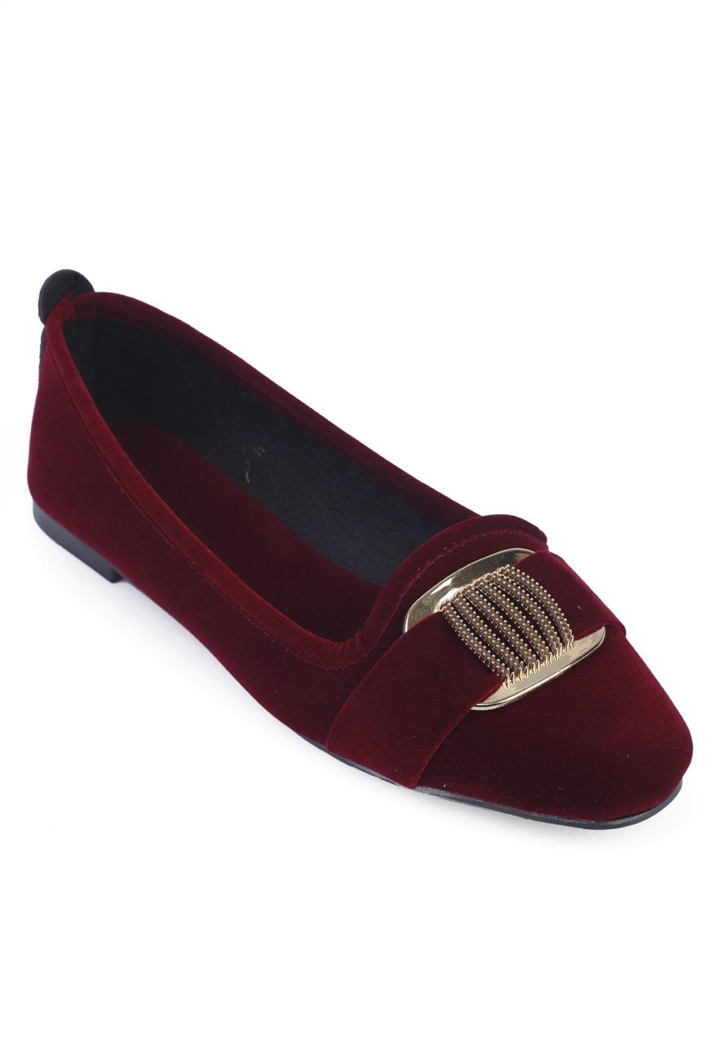 Capone Outfitters TK02 Women Burgundy Ballerina