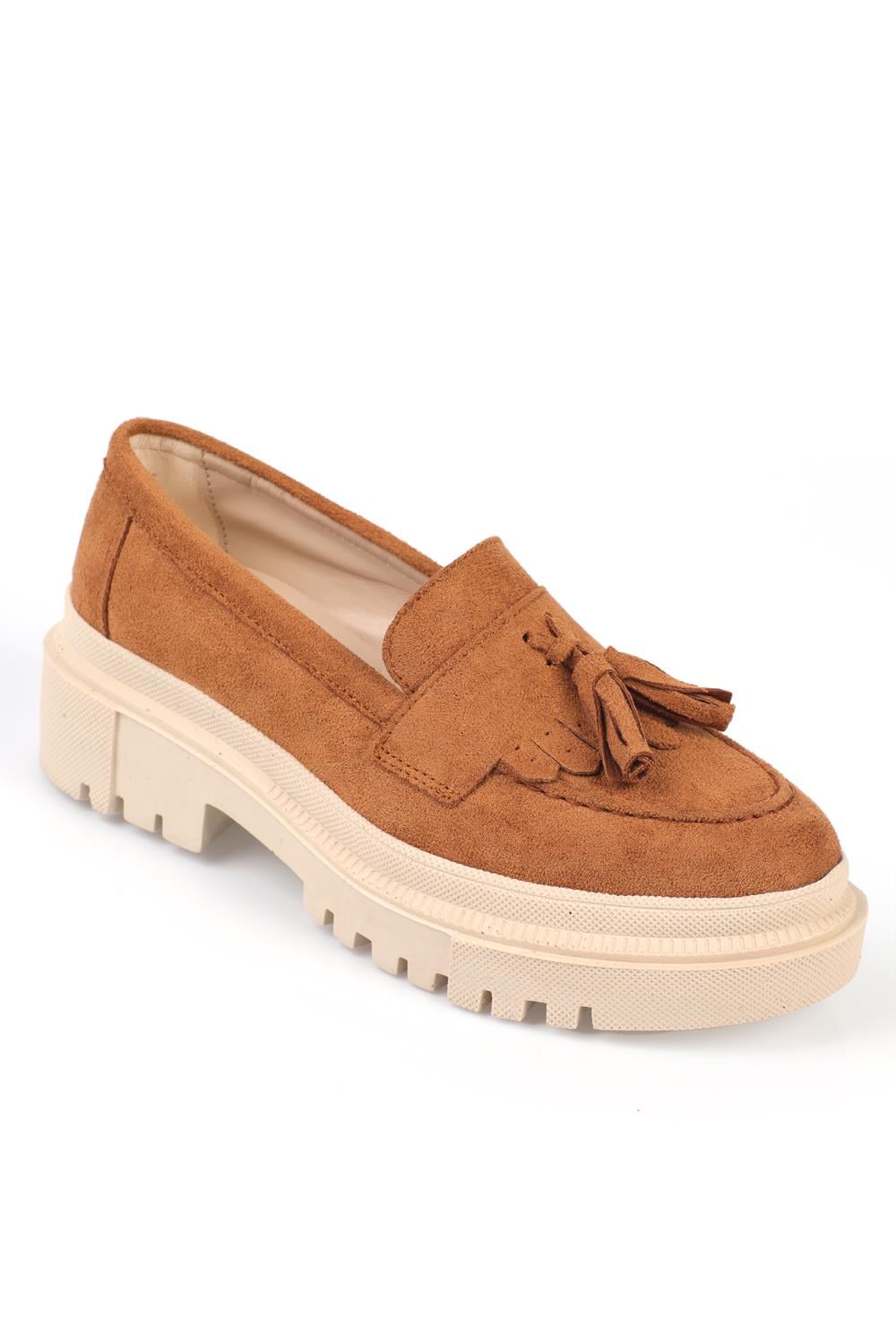 Capone Oval Toe Tassel Track Sole Suede Woman Loafer
