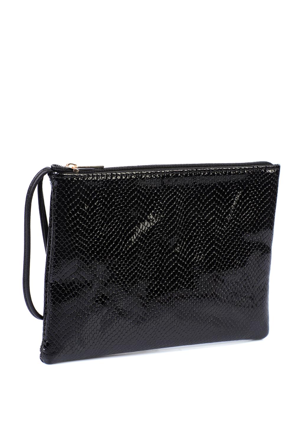 Capone Paris Mini Women Metallic Black Clutch Bag
