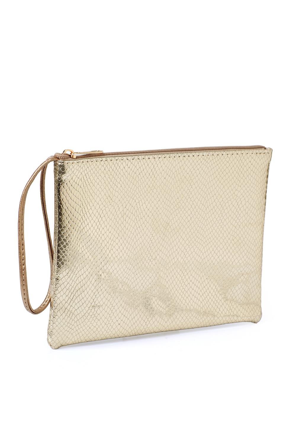 Capone Paris Mini Women Metallic Gold Clutch Bag