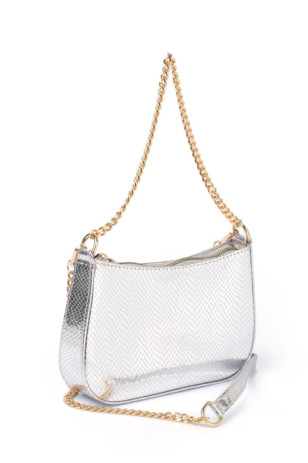 Capone Pedaso Women Metallic Silver Shoulder Bag