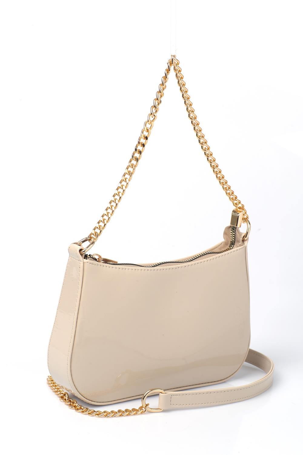 Capone Pedaso Women Patent Beige Shoulder Bag