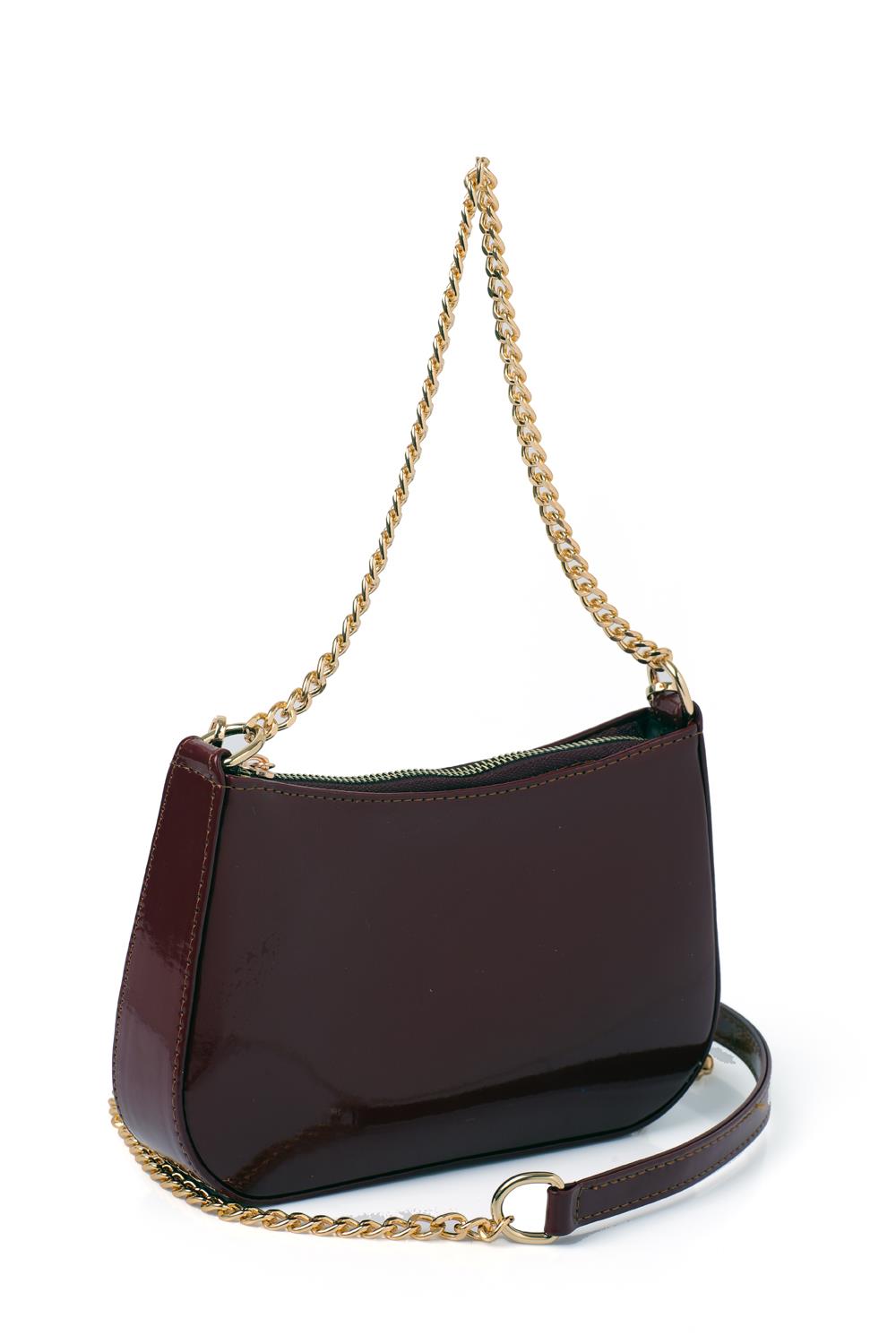 Capone Pedaso Women Patent Burgundy Shoulder Bag