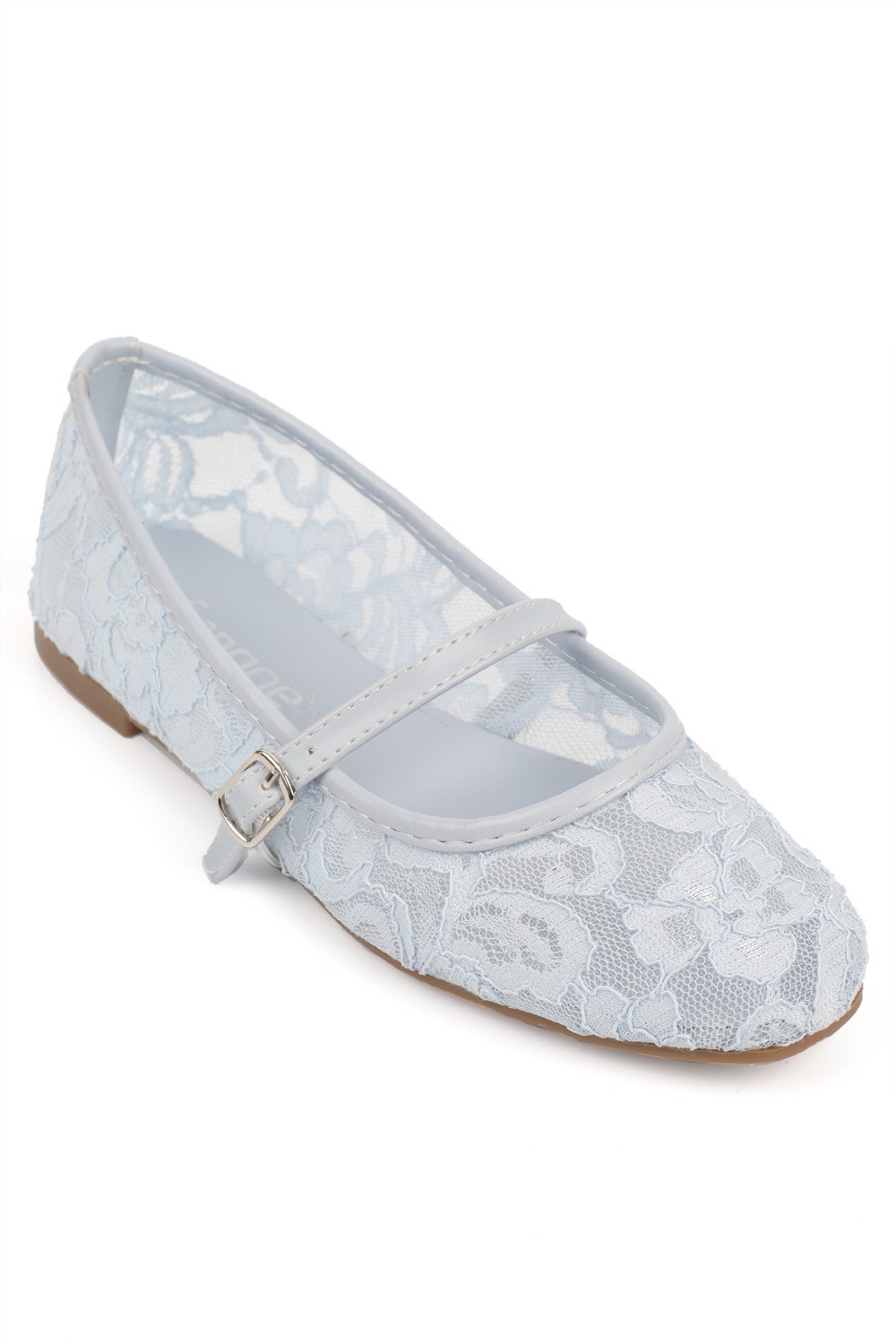 Capone Pennie Lace Mesh Embroidered Women Baby Blue Ballet Flat