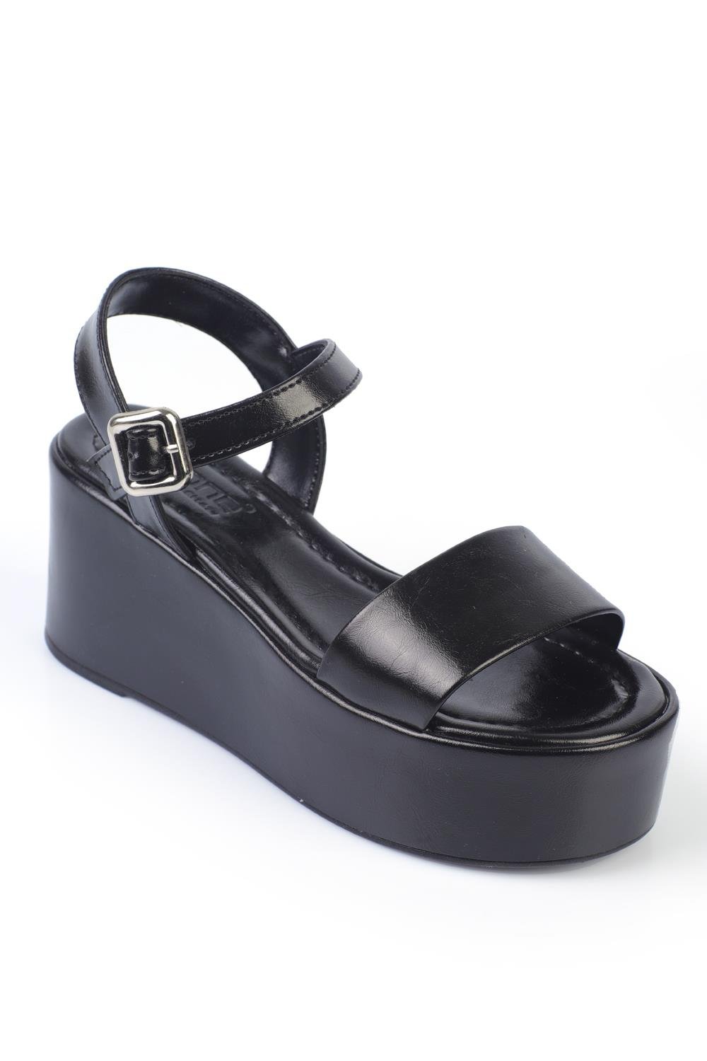 Capone Platform Single Strap Women Black Sandals