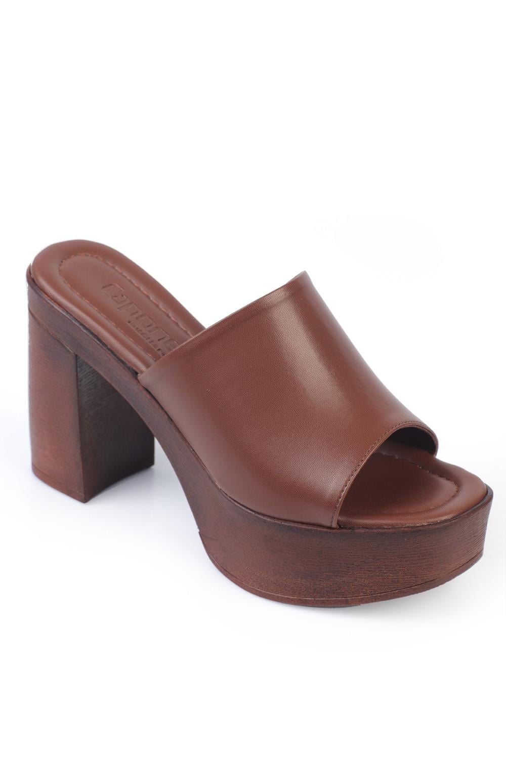 Capone Platform Single Strap Women Dark Brown Sandals