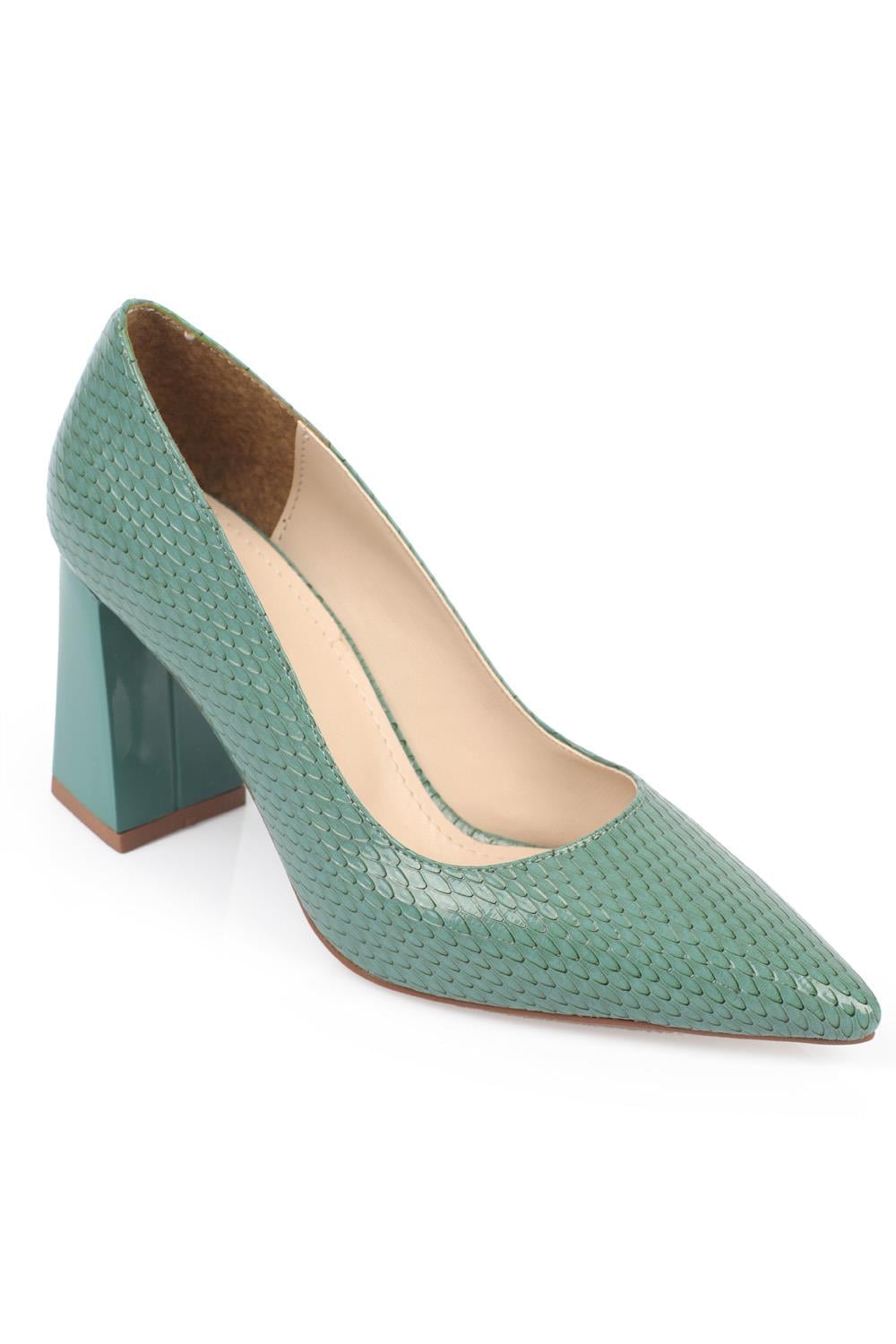 Capone Pointed Toe Python Pattern Patent Leather High Heel Woman Shoes