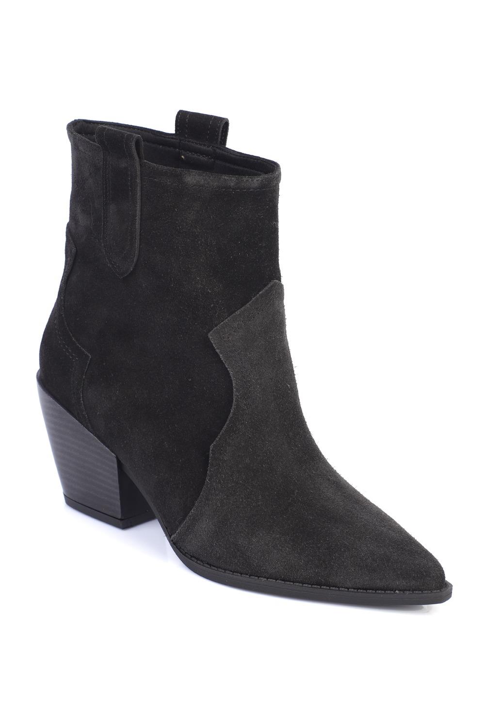 Capone Pointed-Toe Side-Zip Women Black Cowboy Boots