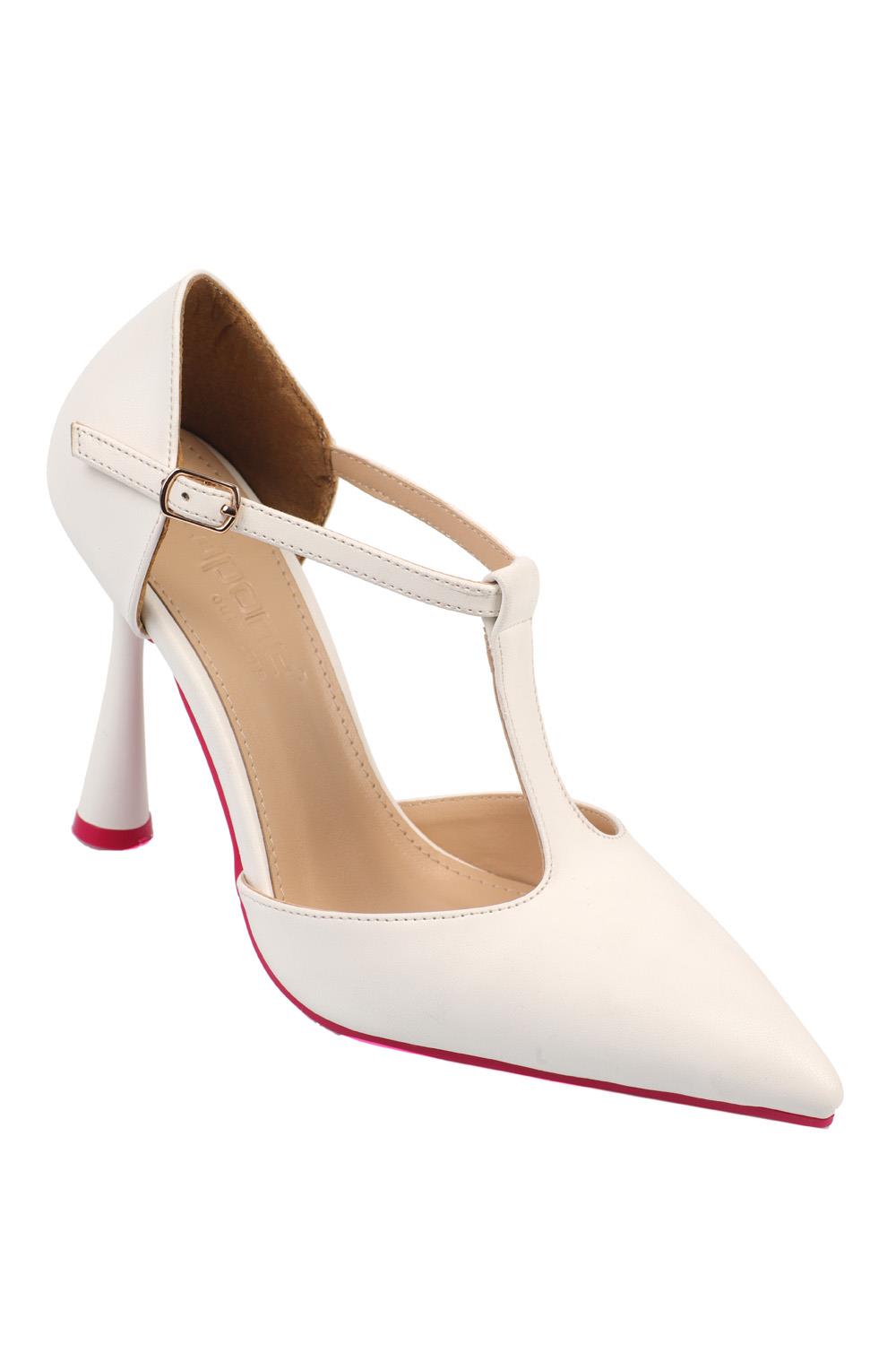 Capone Pointed Toe T-Strap Hourglass Heeled Woman Shoes