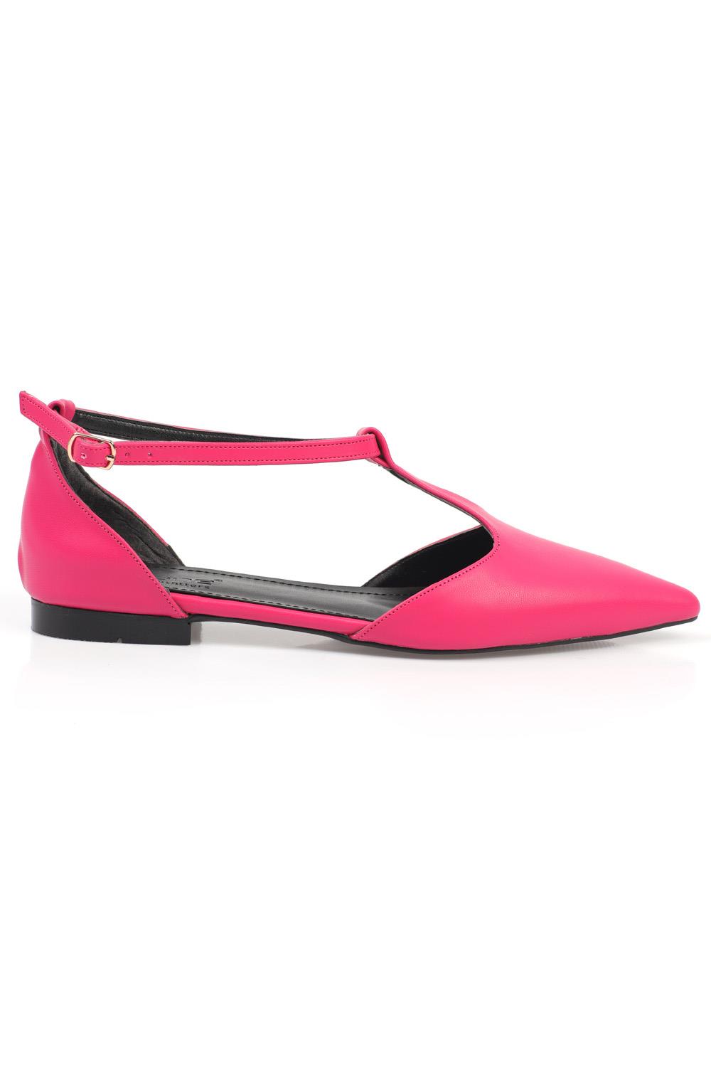 Capone Pointed Toe T-Strap Woman Ballet Flats