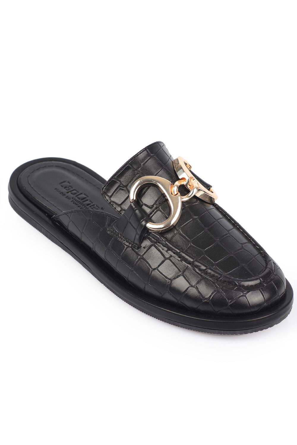 Capone Round Toe Double Ring Bouckle Woman Mules