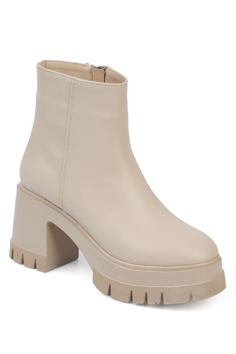 Capone Round Toe Side Zipper Mid Heels Woman Boots