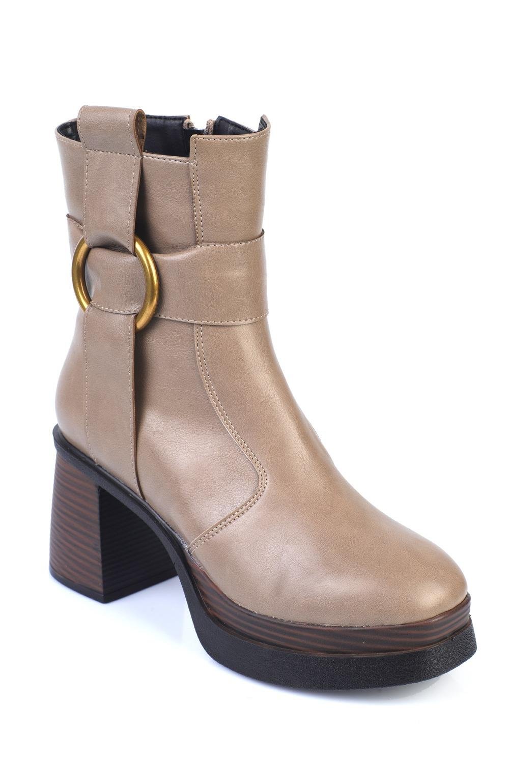 Capone Round Toe Side Zipper Mid Heels Woman Boots