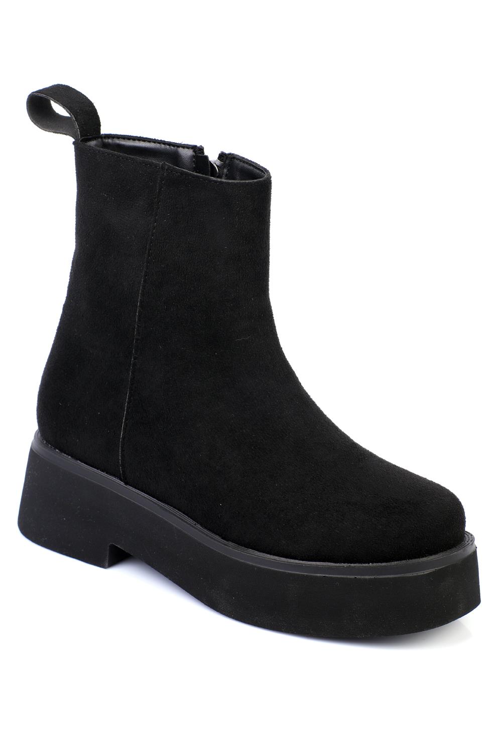 Capone Round Toe Side Zipper Track Sole Woman Boots