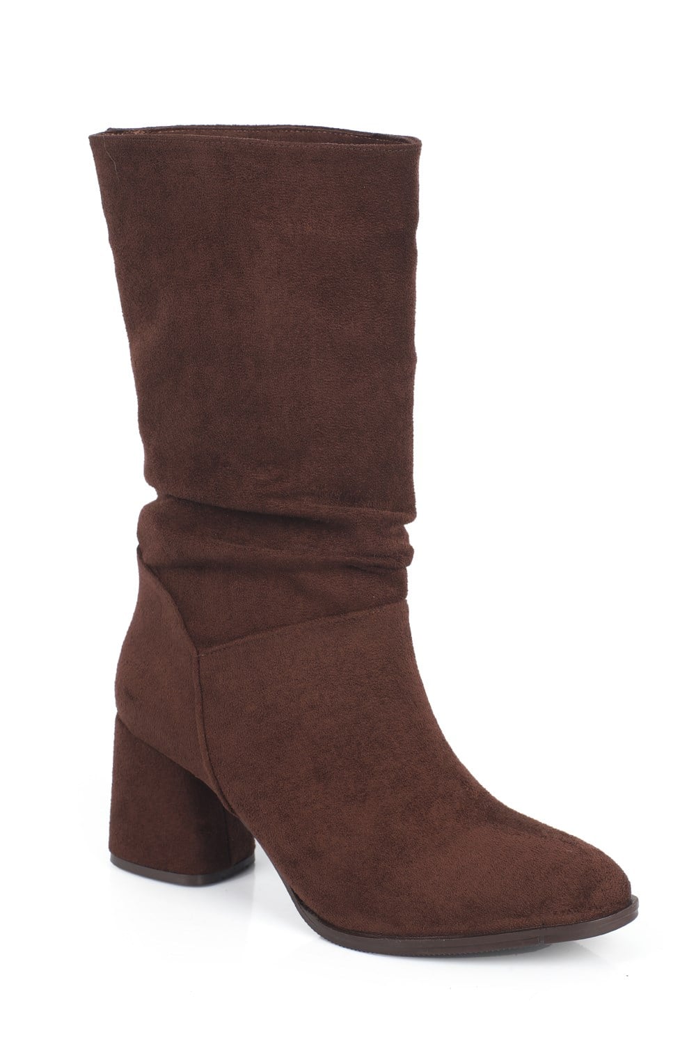 Capone Round-Toe Women Sued Brown Boots