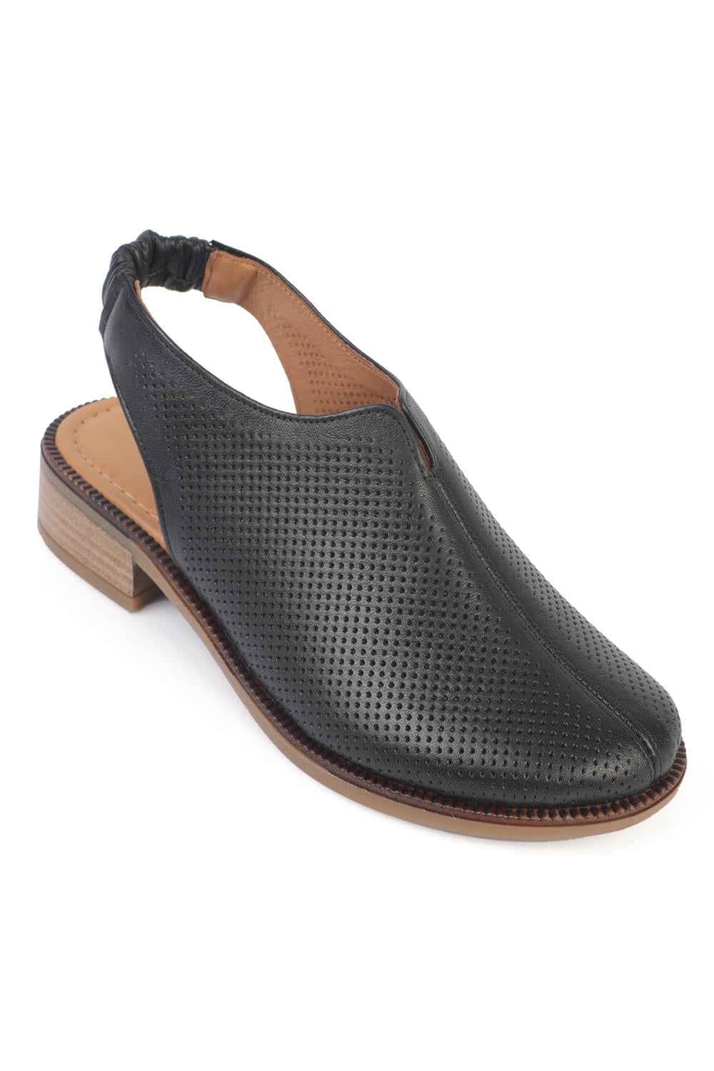 Capone Rox Genuine Leather Low Heel Women Black Clog