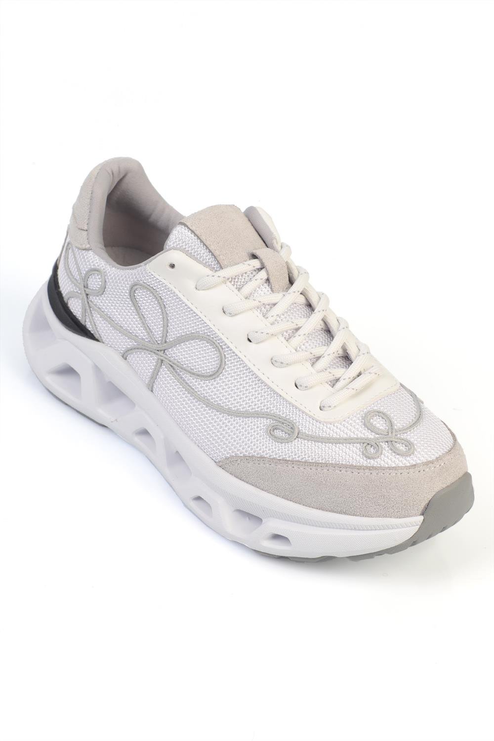 Capone Ruth Mesh Lightweight Cushioned Sole Comfort Women White Sneaker