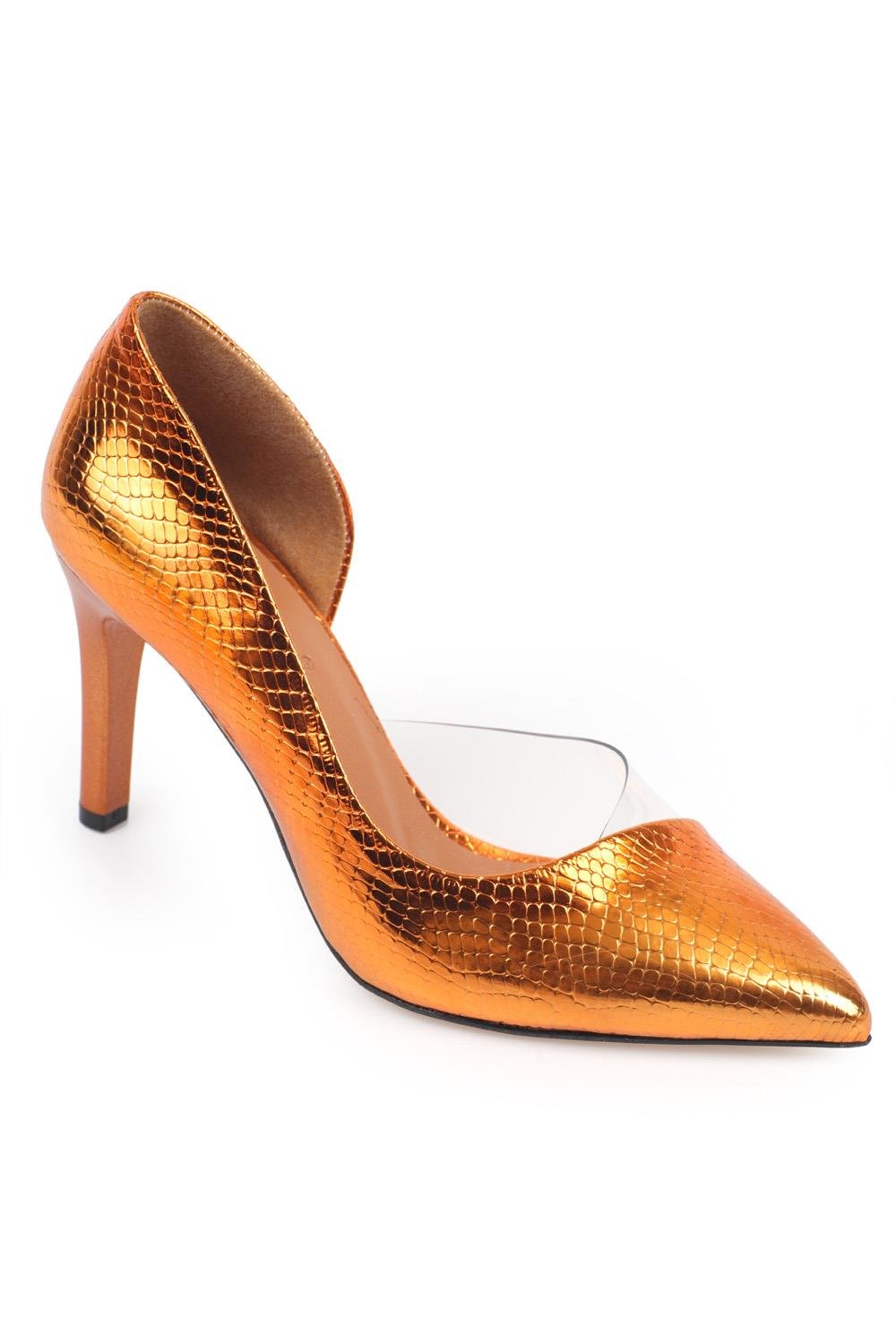 Capone Sabrina Transparent Side Women Orange Stiletto