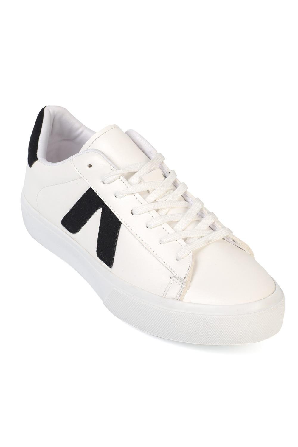 Capone Sandra V Detail Lace Up Casual Sport Women White Black Sneaker
