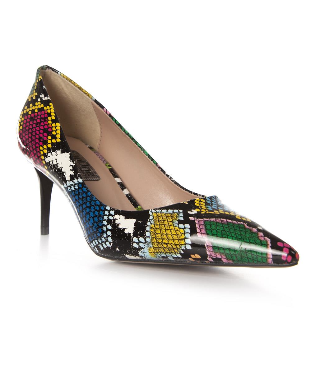 Capone Scarlet Pointed Toe Mid Heel Women Multicolored Stiletto