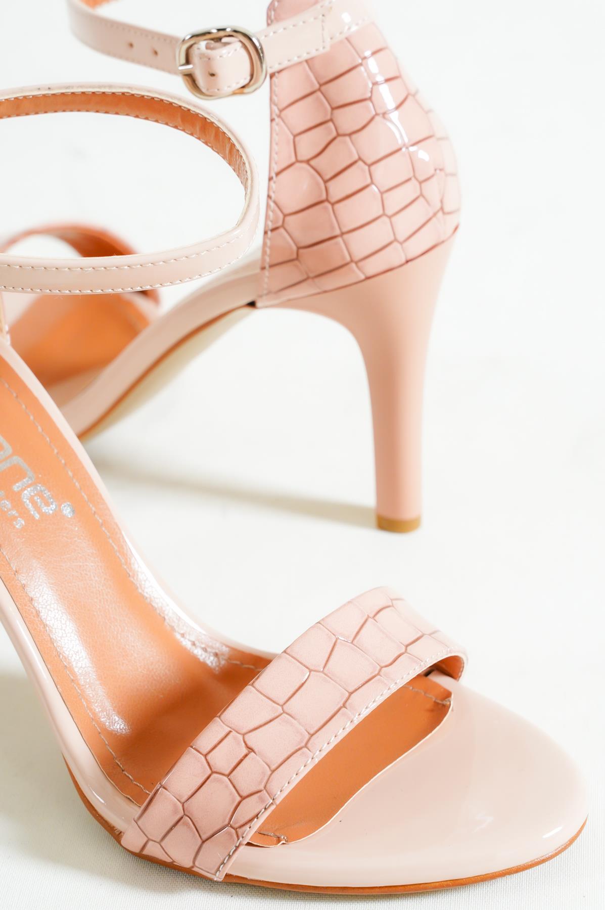 Capone Selena Ankle Strap Pin Heel Women Salmon Sandals