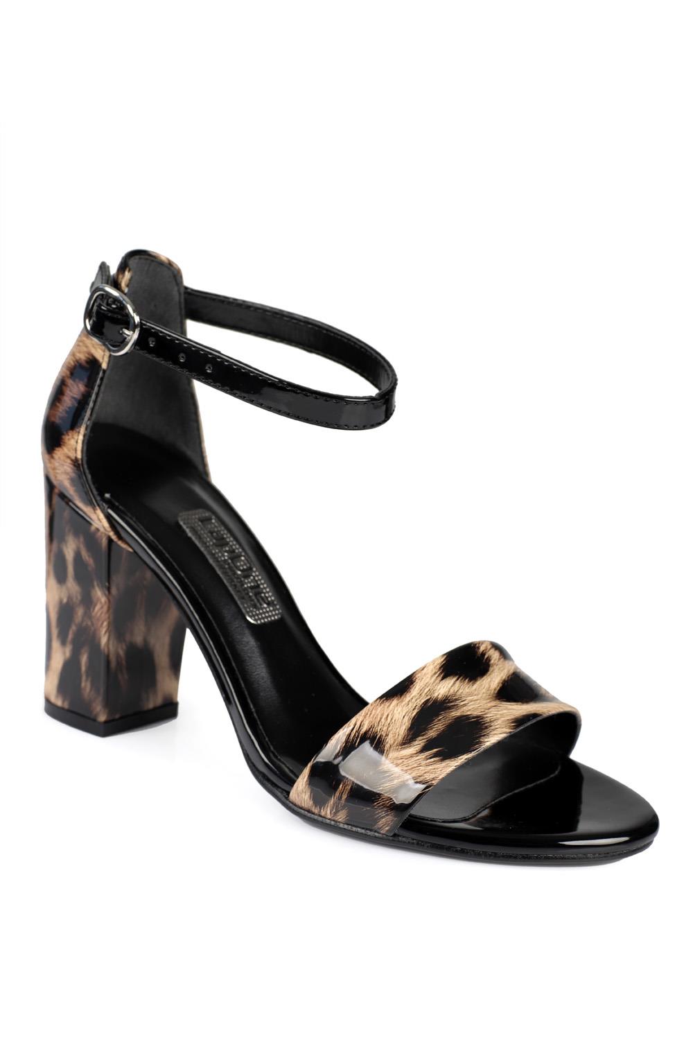 Capone Silvy Block Heel Ankle Strap Women Leopard Sandals