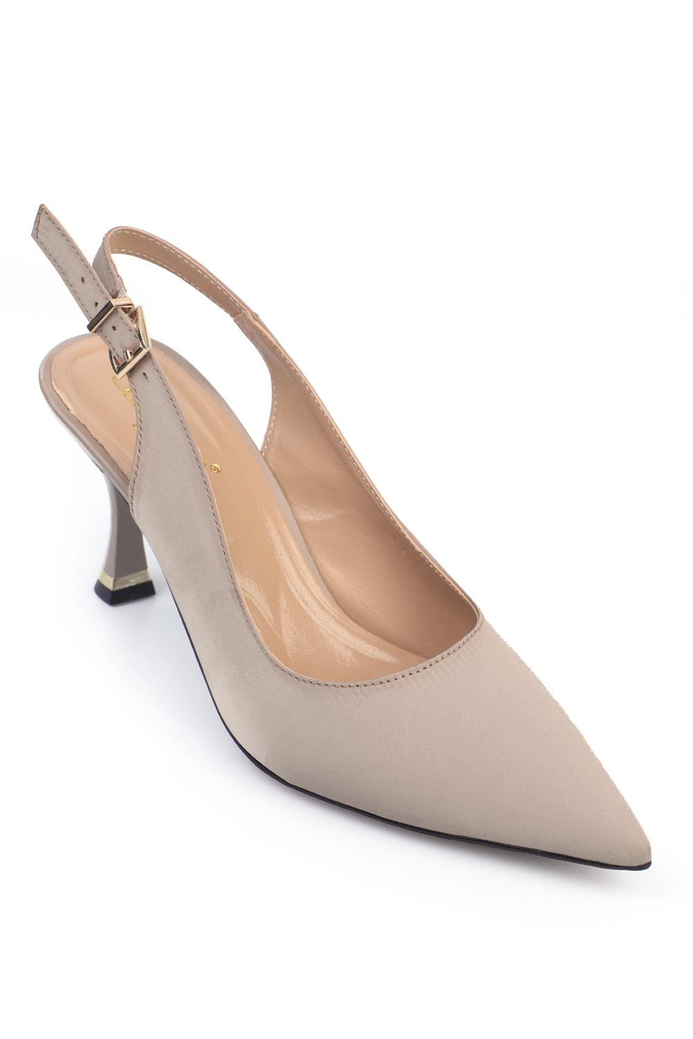 Capone Slingback Mid Heel Soft Padded Insole Women Mink Shoes