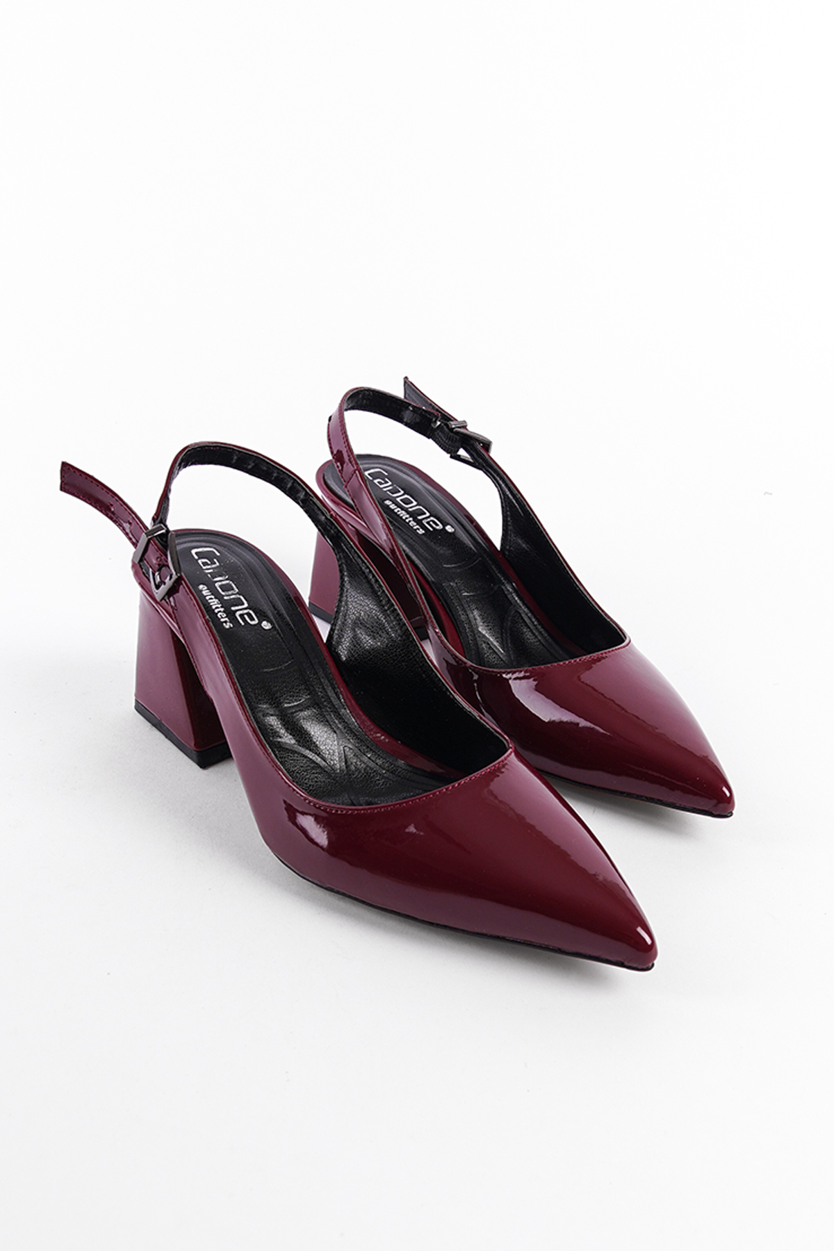Capone Soft Padded Insole Women Burgundy Heeled Shoes