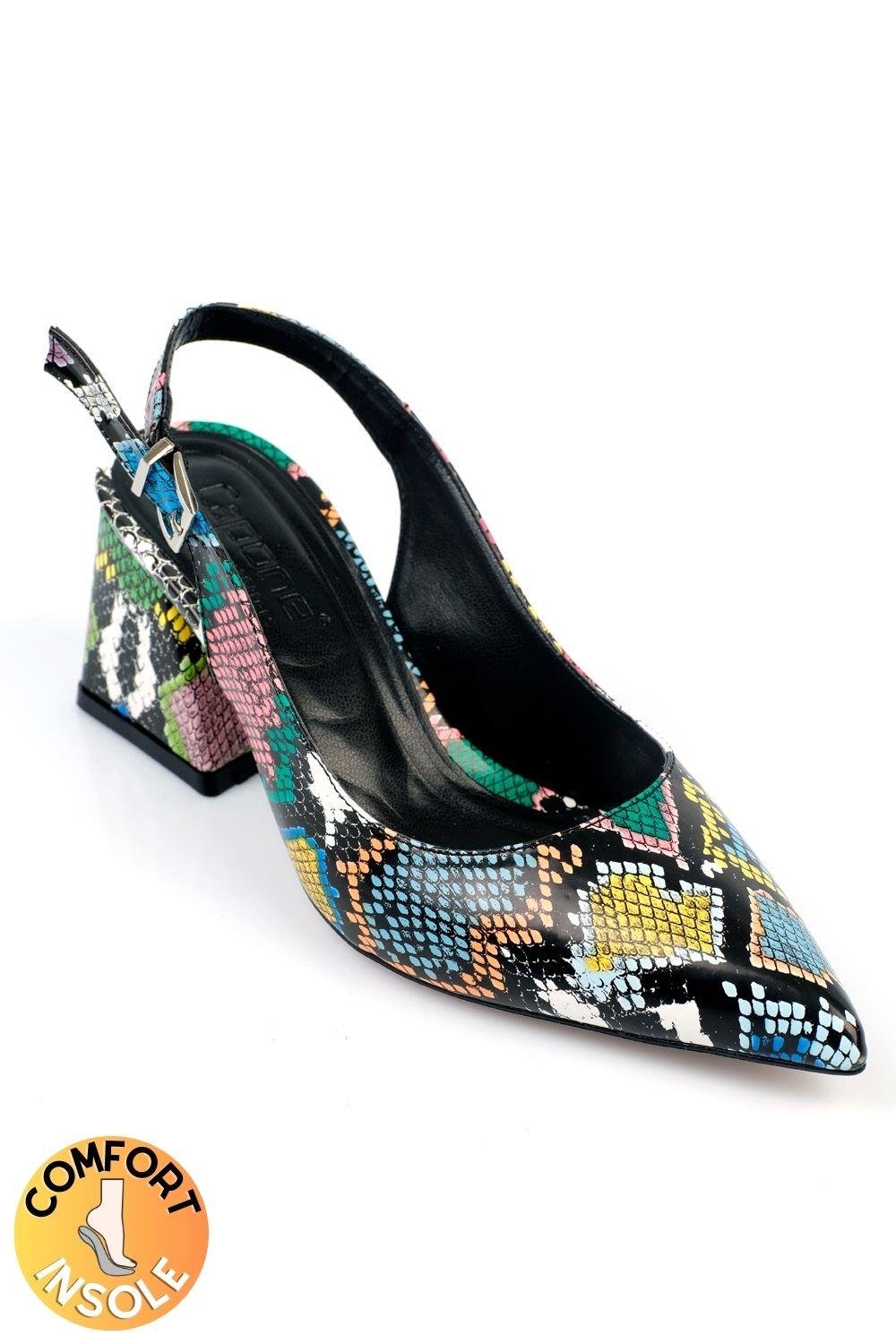 Capone Soft Padded Insole Women Multicolored Heeled Shoes