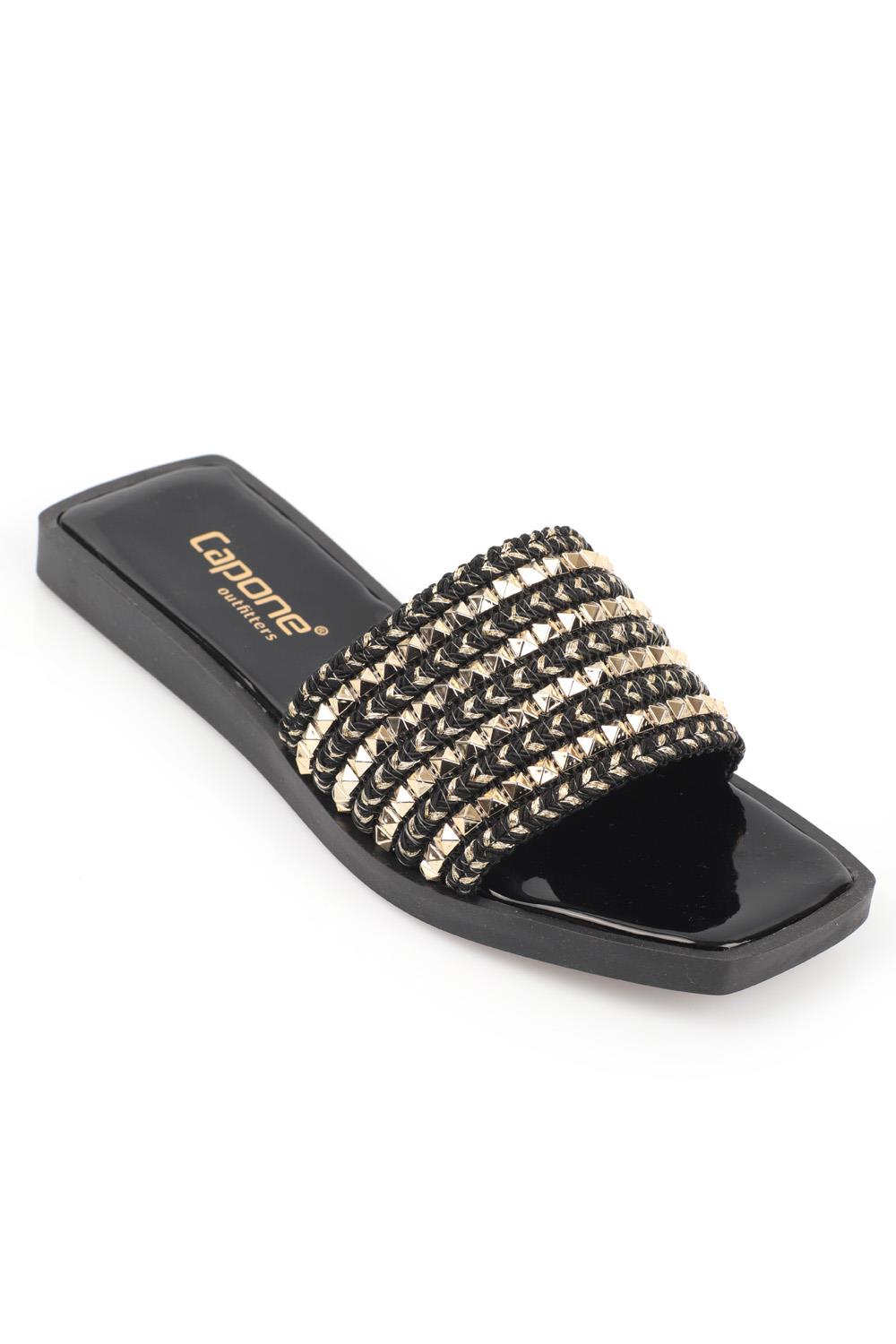Capone Spike Detail Single Banded Woman Sandals