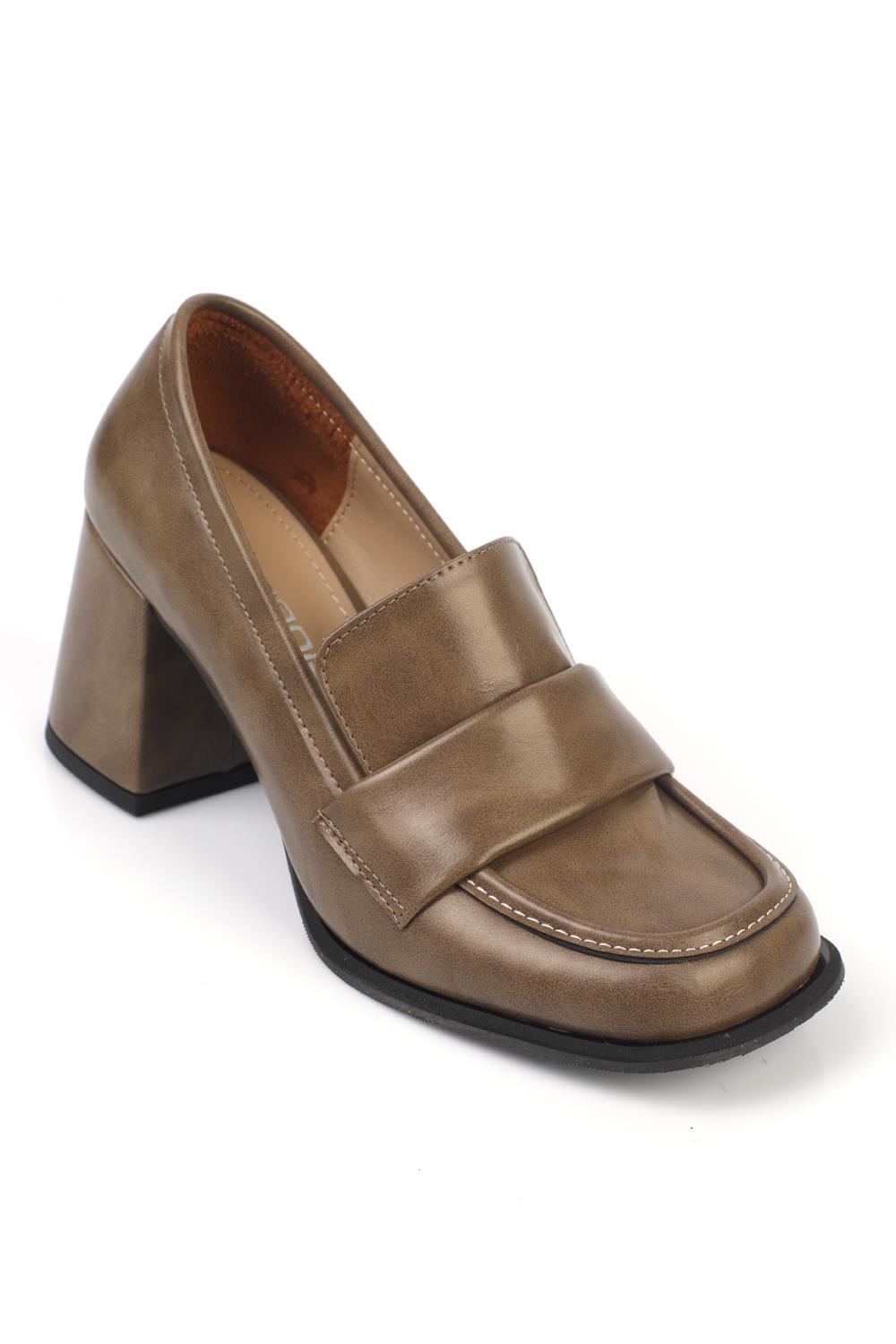 Womens mid shop heel loafers