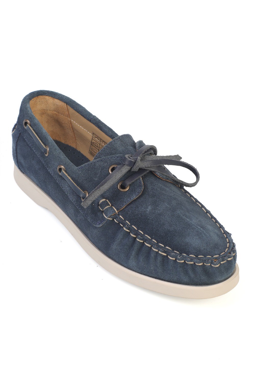 Capone Stephie Genuine Leather Suede Women Petrol Blue Boat Shoe Loafer