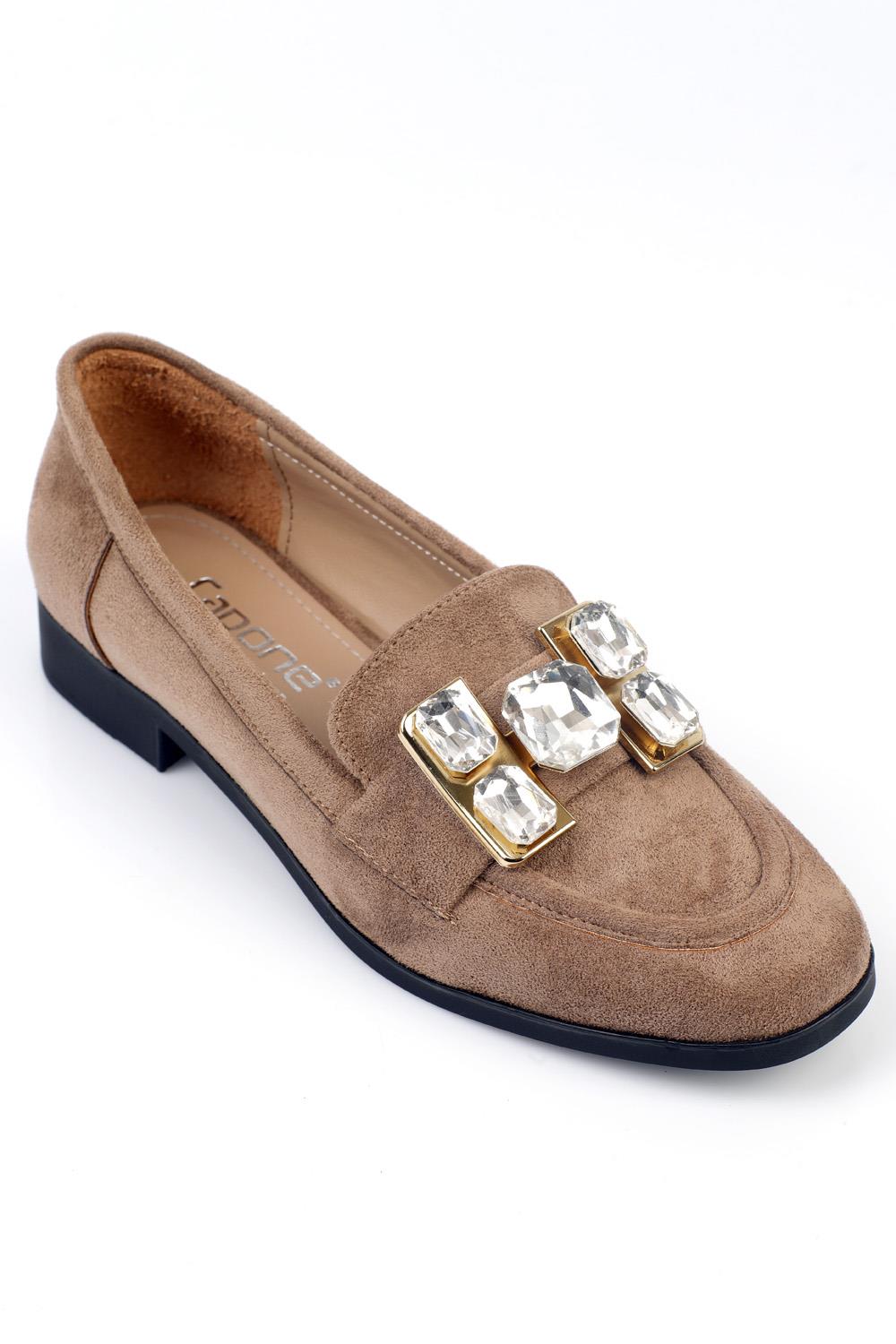 Capone Stone Detailed Women Mink Loafers