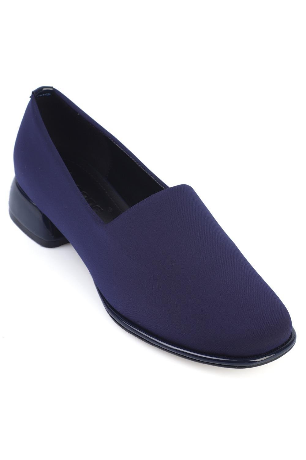 Capone Stretch Short-Heeled Comfort Women Navy Shoes