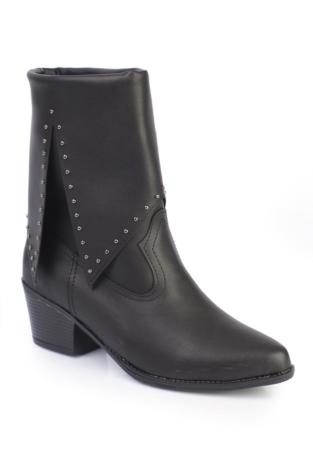 Capone Suede Pull-On Women Black Cowboy Boots
