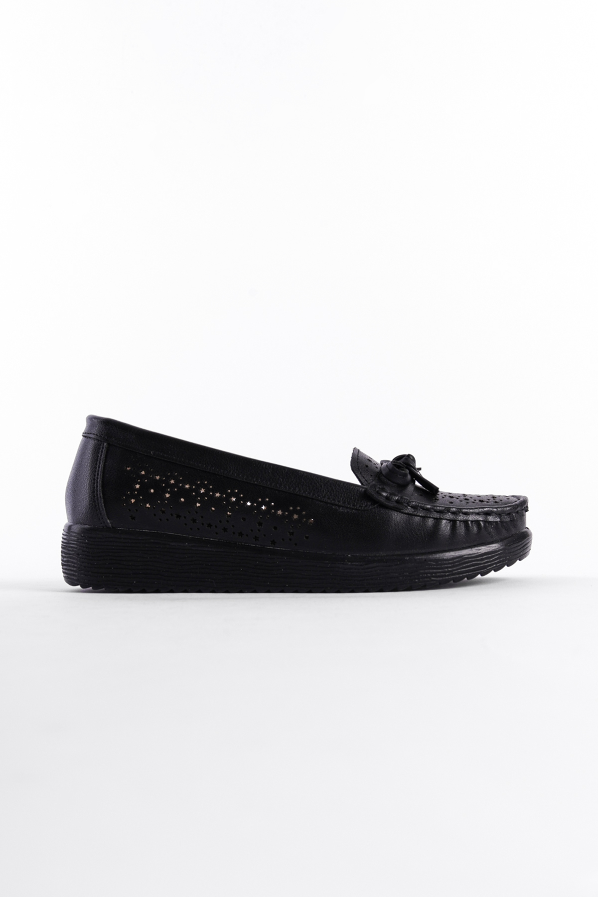 Capone Tasseled Comfort Women Black Loafer