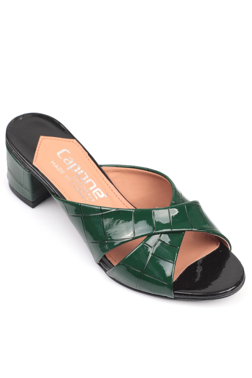 Capone Taya Cross Band Women Dark Green Sandals