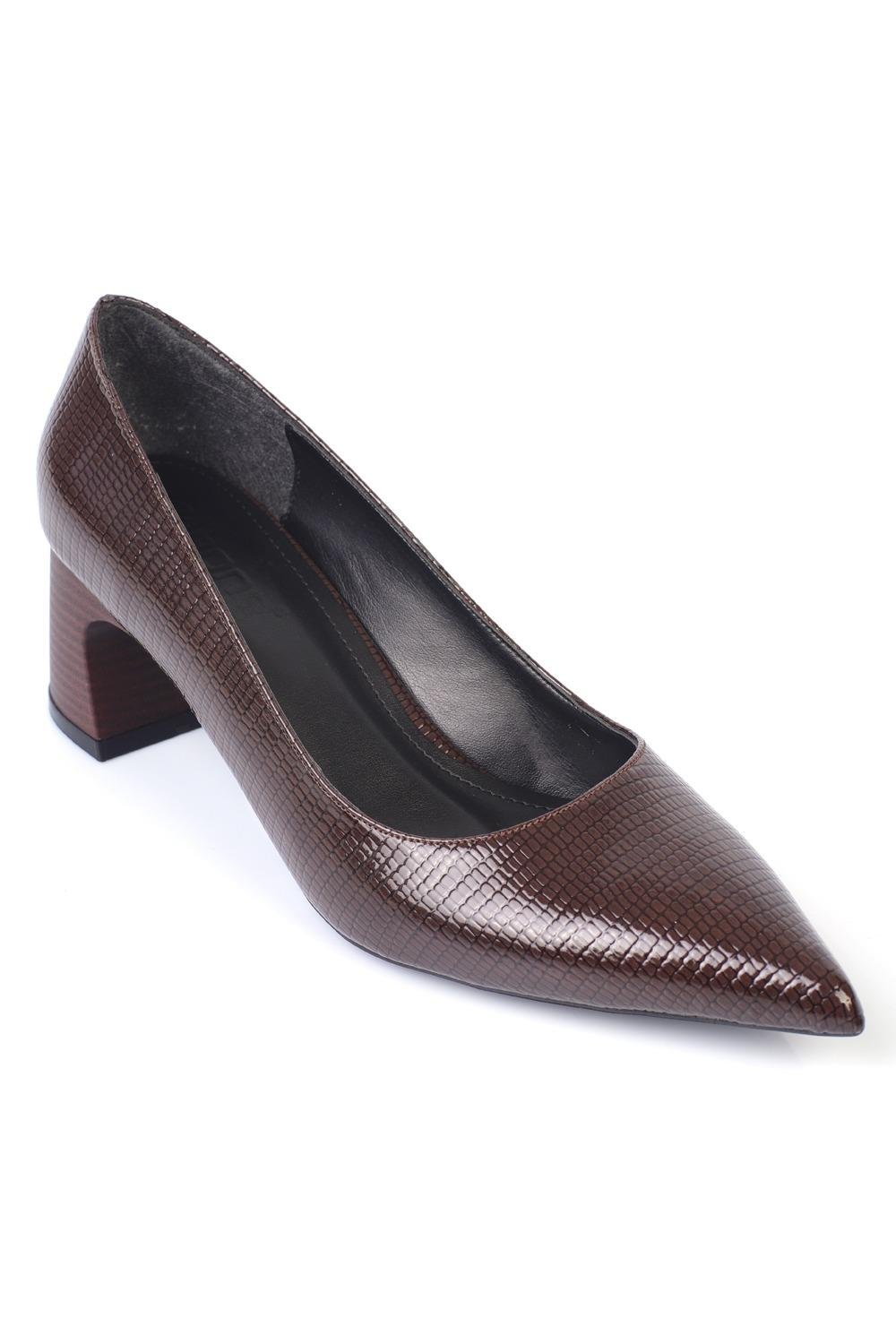 Capone Thick Mid-Heel Buckled Casual Women Brown Shoes