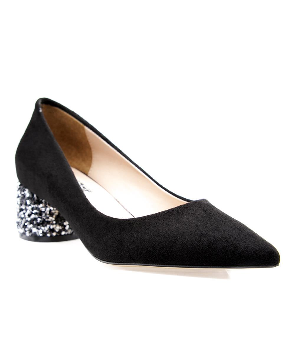 Capone Tina Mid Heel Women Black Platinum Shoes