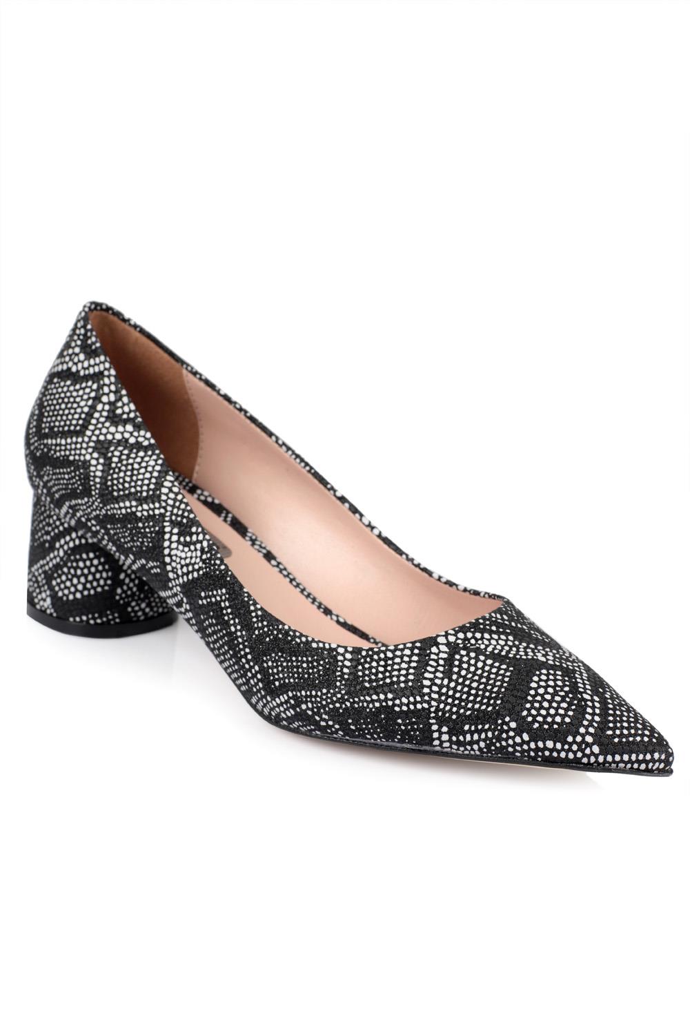 Capone Tina Mid Heel Women Black Shoes