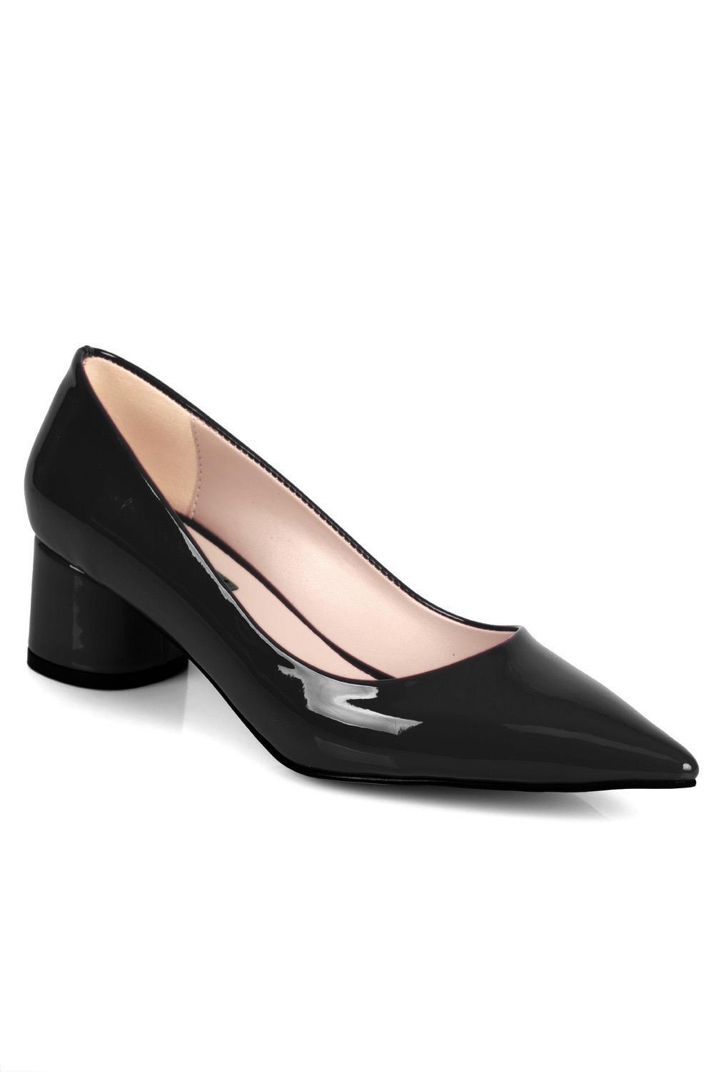 Capone Tina Mid Heel Women Black Shoes