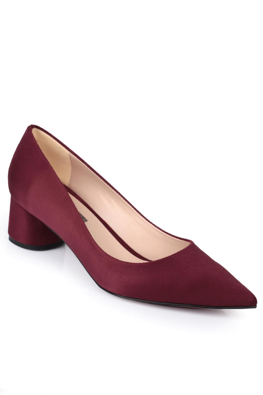 Capone Tina Mid Heel Women Burgundy Shoes