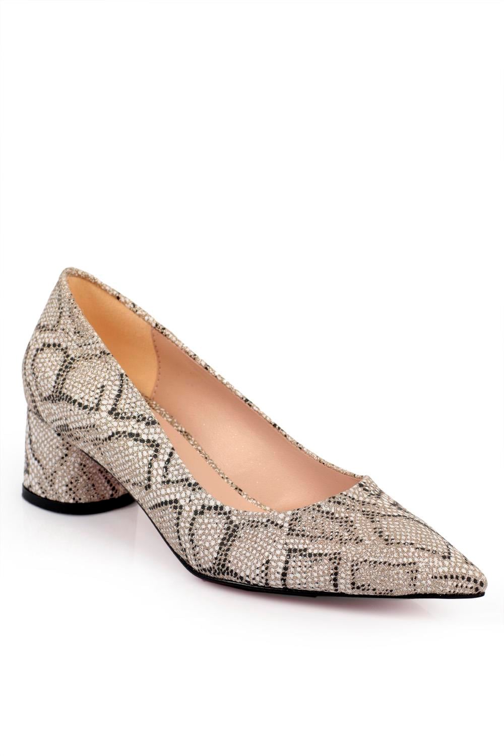 Capone Tina Mid Heel Women Gold Shoes