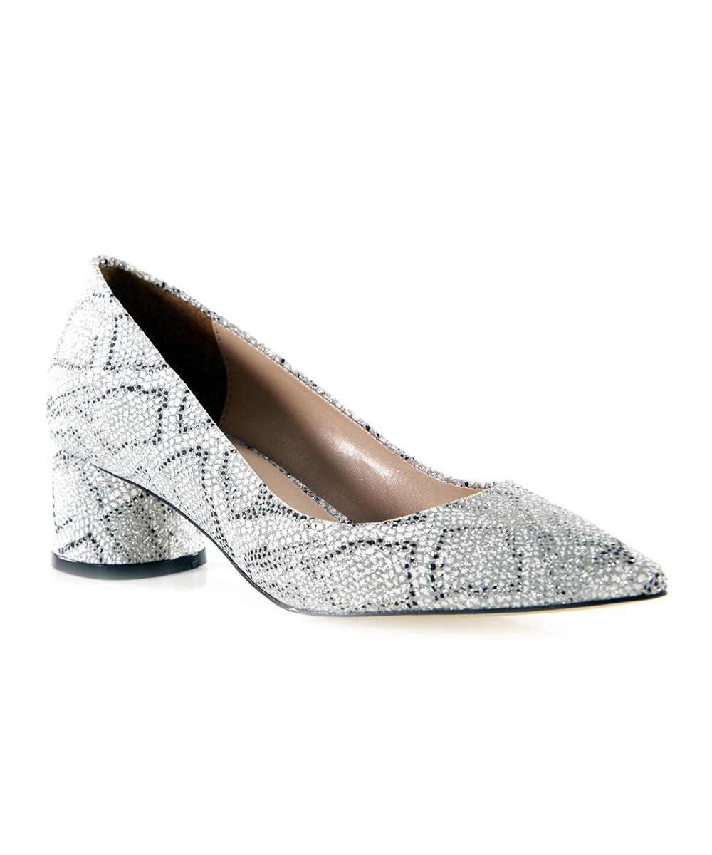 Capone Tina Mid Heel Women Silver Shoes